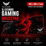 WAR HAMMER GX1050 Extended Size Gaming Mouse Pad| Stitched Edges| Non-Slip Rubber Base|Computer Laptop|Keyboard Mouse Pad for Office & Home (Extended XL, Red/VRR) - Image 2