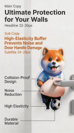 3D Shiba Inu Dog Belly Stickers Door Stop Wall Protector Silent Shockproof Soft Rubber Wall Door Knobs Refrigerator Door Closets from Damage 2 Pack (A (2 Pack) - Image 5