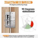 Self Closing Door Hinge Heavy Duty Adjustable Spring Door Closer Soft Close Hinges Auto Close Door Hinge for Wooden Door Home Office Security Door Hardware (Silver) - Image 5