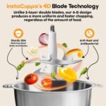 InstaCuppa Electric Chopper for Kitchen Use with 3 Attachments, 2 Litre Stainless Steel Meat Mincer, 300W Vegetable Cutter Machine with Garlic Peeler and Egg Whisker, Carrot Grater for Busy Moms - Image 3