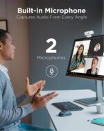 Lenovo 300 FHD Webcam with Full Stereo Dual Built-in Mics | FHD 1080P 2.1 Megapixel CMOS Camera with USB |Ultra-Wide 95° Lens, 4X Digital Zoom | 360 Rotation | Flexible Mount | Cloud Grey - Image 4
