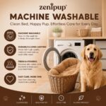 Premium Dog Bed with Free Blanket for Small, Medium & Large Dogs | Soft Fur Orthopedic Washable Pet Bed with Fiber Filling | Anti Slip Calming Dog Mattress for Puppies & Adult Dogs (S) - Image 5