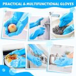 Silicon pet [dog+cat] bathing hand gloves + Pet Grooming Bath Brush Silicone Dog Shampoo Brush, Brush Hair Fur Grooming Cleaning Brush Soft Shampoo Dispenser Multicolour Pet Grooming Accessories. Pair of silicone gloves and silicone brush used for better grooming experience of pets - Image 5