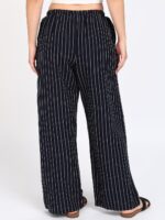 Alan Jones Clothing Women's Linen Blend Striped Easy Pants | Wide Leg Straight Fit | Lightweight Breathable Summer Trousers with Pockets - Image 4