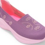 Liberty LEAP7X GLOWSTAR-E Slip-On Sneakers for Women - Peach & Navy Knitted Casual Shoes | Memory Foam Cushioned Insole, Lightweight Slip-On Shoes for Walking, College & Casual Outings - Image 6