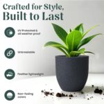 YUCCABE ITALIA FOXB PCUP 17 Inch Pots for Plants Durable Polymers Lightweight Indoor Outdoor Flower Gamla Tree Planter Container Planters for Living Room, Balcony, Garden, Office (Grey, 17 Inch) - Image 5
