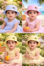 Nephar Baby Girl Floral Bucket Hat | Cute Decorative Sun Hat for Toddlers | Soft Lightweight Summer Cap | Outdoor Travel & Beach Hat for Kids - Image 7