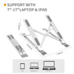 Foldable Tabletop Laptop Stand Holder with Adjustable Height Compatible for 7-17 inches Laptops - Image 7