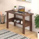 Furniture Café Modern Computer Desk with Storage Shelf – Study Writing Table for Home Office and Bedroom (Wenge) - Image 3