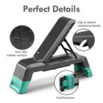 leikefitness Multifunctional Aerobic Deck with Cord Workout Platform Adjustable Dumbbell Bench Weight Bench Professional Fitness Equipment for Home Gym (Black) | with Cord and Adjustable Dumbbell & Weight Bench, Fitness Equipment for Workout Home Gym - Image 6