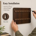 Wooden Key Holder Wall Mounted Hook Hanger | Brown | Premium Wall Hanging Key Organizer | Key Chain Holder for Home, Office, Kitchen, Hostel, Hotel (14 Hook Key Hanger) - Image 7