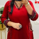 MEERA FAB Women Floral Printed Pure Cotton Straight V-Neck Kurta with Palazzos & Dupatta