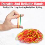 GLUN® 4 Inch Multicolour Rubber Band 150 Gram Pack, Fluorescent Multicolour, Strong & Stretchable for Home, Office & Kitchen Use - Image 5