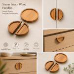 Heavy Duty Teakwood Door Handles for Main Door, Cabinet, Wardrobe, Drawer | Semi-Circle Wooden Pull Push Handle Set Hardware for Home & Office - Pack of 2 (Half, 6" x 3") - Image 3