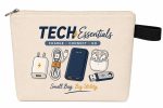 DRUDRAYA Canvas Tech Organizer Pouch | Cable Case for Travel, Pack of 1 | Electronic Accessories Pouch | Gadget Storage Bag for Power Banks, Chargers