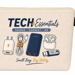 DRUDRAYA Canvas Tech Organizer Pouch | Cable Case for Travel, Pack of 1 | Electronic Accessories Pouch | Gadget Storage Bag for Power Banks, Chargers