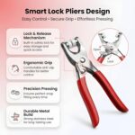 THE SIMPLE GHAR Snap Buttons Kit, 100 Sets, 9.5mm Metal Snap Fasteners with Pliers Tool, Five-Claw Copper Press Studs, Silver, for Baby Clothes, DIY Crafts - Image 6