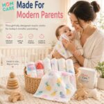 MOM CARE 6 Layer Muslin Baby Washcloth Napkins for Newborn Baby, Ultra Soft Reusable Cotton Face Towels, Highly Absorbent Burp Cloth Feeding Wipes for Babies, Pack of 5 - Image 6