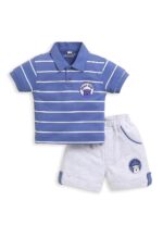 Pure Cotton Collared T-Shirt and Half Pant Set for Kids