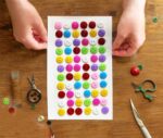 Multicolor Self-Adhesive Button Stickers, Round Shape Buttons Stickers for Art and Crafts, Set of 2 Sheets (132 Buttons)