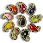 1 Inch Paisley Patch for Laddu Gopal Ji, Art & Craft DIY, Clothes, Blouse, Embroidery Work Set of 25 (Multi Color)