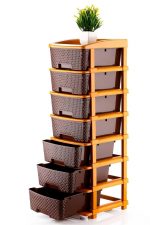 7XL Plastic Modular Drawer System for Home, Office, Hospital, Parlor, School, Doctors, Home and Kids, Product Dimension When Asembeled (30Cmx37Cmx105Cm) (Chocolate Brown, 7XL) - Image 3