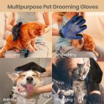 Deshedding Glove for Pet Bathing & Grooming – Soft Rubber pet Hand Gloves Scrubber for Dogs & Cats (Blue) - Image 4