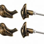 4 Pack Ceramic Style Knobs- Birds Metal Knobs For Cabinet Door Drawer Dresser Wardrobe Cupboard Kidsroom Kitchen Homedecor Furniture Hardware Pull Handle(Size-3 inch,Brass Antique).