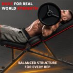 PowerMax Fitness PUB-96 Adjustable Weight Bench for Home Gym with Resistance band | 150KG Max Load | Multi-Purpose Flat Incline Decline (FID) Bench | Strength Training Exercise Workout | Steel Frame - Image 5