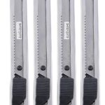 Worison Stainless Steel 18mm Cutter for Cutting Papers, Wallpapers, Cardboard, Vinyl, Tapes etc set of 4pc