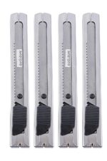 Worison Stainless Steel 18mm Cutter for Cutting Papers, Wallpapers, Cardboard, Vinyl, Tapes etc set of 4pc