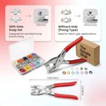 THE SIMPLE GHAR Snap Buttons Kit, 100 Sets, 9.5mm Metal Snap Fasteners with Pliers Tool, Five-Claw Copper Press Studs, Silver, for Baby Clothes, DIY Crafts - Image 4