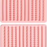 Long Strips Fondant Mold 12 Line Bar Cheese Stick Molds Edible Lace Mould Vintange Cake Border Decoration Frame Birthday Wedding DIY Craft Decor Candy Chocolate Surgarpaste Gumpaste Tool