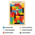JABA'S Wooden Tetris Puzzle Brain Teaser Toy Colorful Jigsaw Game Montessori Intelligence Educational Gift for Baby- Toddlers, Kids 2-6 Years Old Boys Girls - 40 Pcs, Multi Color - Image 6