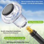 Solar Mushroom Lights Outdoor Waterproof Lighting for Garden Fence Frond Yard Driveway Walkway Pathway Patio Lawn Sidewalk Landscape (Warm White, 8 Pack) - Image 2