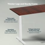 JIN OFFICE Titan Premium Dual Motor 3-Stage Electric Height Adjustable Desk| Sit Stand Table for Home| Standing Desk with 125Kg Wt. Cap, 3 Year Warranty| 3 Memory Presets| White & Brown| 1500 * 750mm - Image 5