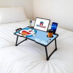 Foldable Wooden Laptop Bed Tray Table, Multifunction Lap Tablet Desk with Cup Holder, for Eating Breakfast, Reading Book, Working, Watching Movie on Bed (Doremon) - Image 7