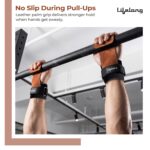 Lifelong Leather Weight Lifting Straps with Wrist Support | Grip Straps for Weight Lifting | Wrist Band for Workout | Fitness Accessories for Men & Women | Home Workout Equipment - Image 2
