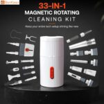 BonKaso 33-in-1 Cleaning Kit for Laptop, Keyboard, Earbuds & Camera, Magnetic Rotating Multipurpose Device Cleaner (Liquid NOT Included) with Brush & Dust Remover – White - Image 2