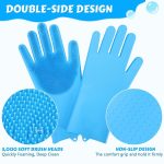 Silicon pet [dog+cat] bathing hand gloves + Pet Grooming Bath Brush Silicone Dog Shampoo Brush, Brush Hair Fur Grooming Cleaning Brush Soft Shampoo Dispenser Multicolour Pet Grooming Accessories. Pair of silicone gloves and silicone brush used for better grooming experience of pets - Image 4