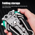 JJ Brothers 8 in 1 Wire Stripper Tool | Multi-Function Electrician Pliers | Wire Cutting, Stripping, Crimping Tool | Foldable Heavy Duty Steel Tool for Electrical Work (8 Inch) - Image 5