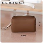 eo Travel Organizer Pouch | Toiletry Pouch for Men & Women | Mini Cable Organiser Bag for Travel, Tech, Charger & Laptop Cable Pouches with Carabiner, Super Smooth Zipper (Brown) - Image 8