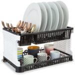 Plastic Dish Drainer, (Black & Grey, 51 cms * 33 cms * 27 cms)