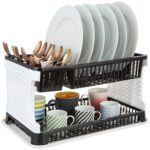 Plastic Dish Drainer, (Black & Grey, 51 cms * 33 cms * 27 cms)