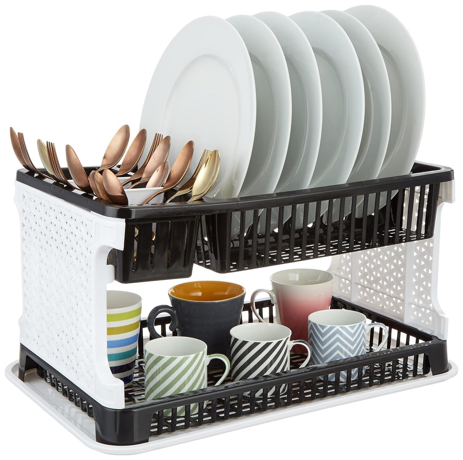 71Lp3TBNmiL._SL1500_.jpg Plastic Dish Drainer, (Black & Grey, 51 cms * 33 cms * 27 cms) - Image 1