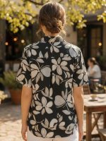 Premium Floral Printed Shirt for Women with Short Sleeves, Ultra-Soft Cotton Blend, Regular Fit Womens Stylish Shirt Casual, Formal, Party, Beach, Summer Wear - Image 2