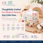 MOM CARE 6 Layer Muslin Baby Washcloth Napkins for Newborn Baby, Ultra Soft Reusable Cotton Face Towels, Highly Absorbent Burp Cloth Feeding Wipes for Babies, Pack of 5 - Image 3