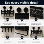 Multipurpose Wall Mounted Bathroom Shelf – Plastic Wall Stand with Towel Bar & Hook | Bathroom Accessories Organizer Rack for Kitchen & Home Storage (1 Pcs) - Image 4