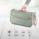 MILTON Lush Lunch Box I 1 Stainless Steel Container + 2 Microwave Safe, Cool Touch Body SS Container I BPA Free I Stylish Durable Jacket I Ideal for Office, School, Outdoor, Picnic, Pastel Green - Image 2