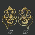Shopeum Metal Ganesha Wall Hanging, 12inch Golden Wall Art Sculpture, Religious Home Decor (30x19cm) - Image 2